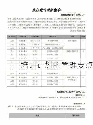 培训计划的管理要点