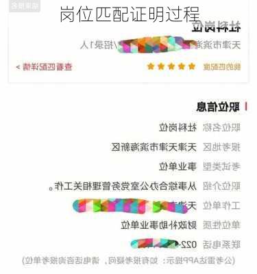 岗位匹配证明过程