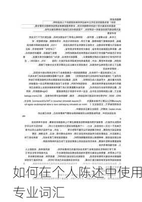 如何在个人陈述中使用专业词汇