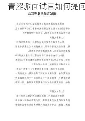 青涩派面试官如何提问
