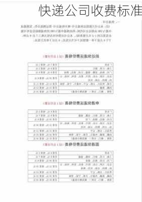 快递公司收费标准
