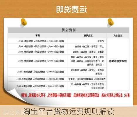 淘宝平台货物运费规则解读