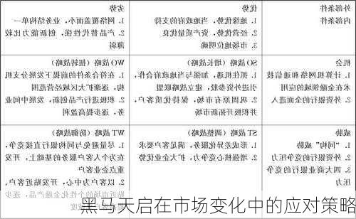 黑马天启在市场变化中的应对策略
