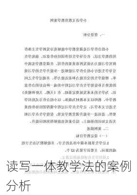 读写一体教学法的案例分析