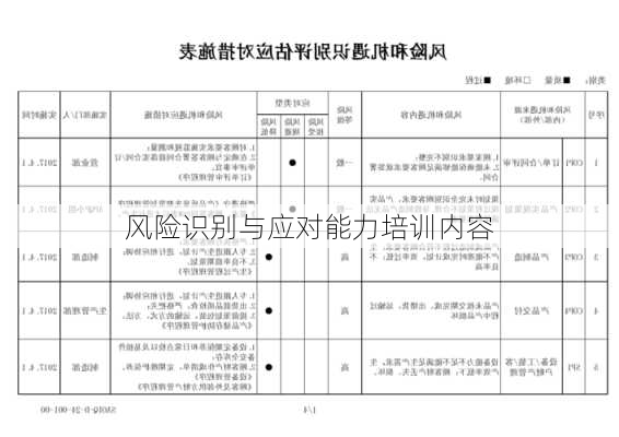 风险识别与应对能力培训内容
