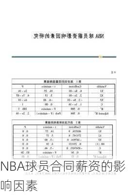 NBA球员合同薪资的影响因素