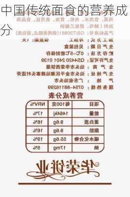 中国传统面食的营养成分