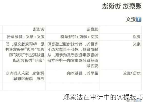 观察法在审计中的实操技巧