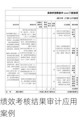 绩效考核结果审计应用案例
