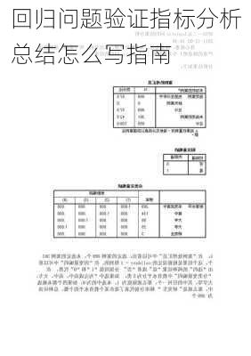 回归问题验证指标分析总结怎么写指南