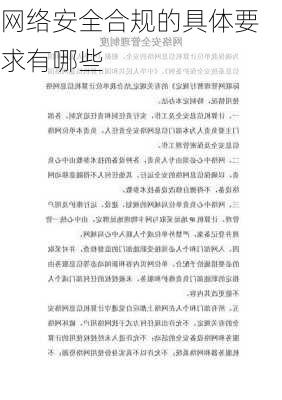网络安全合规的具体要求有哪些