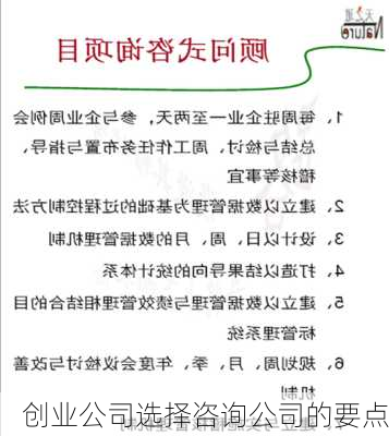 创业公司选择咨询公司的要点