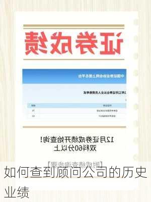 如何查到顾问公司的历史业绩