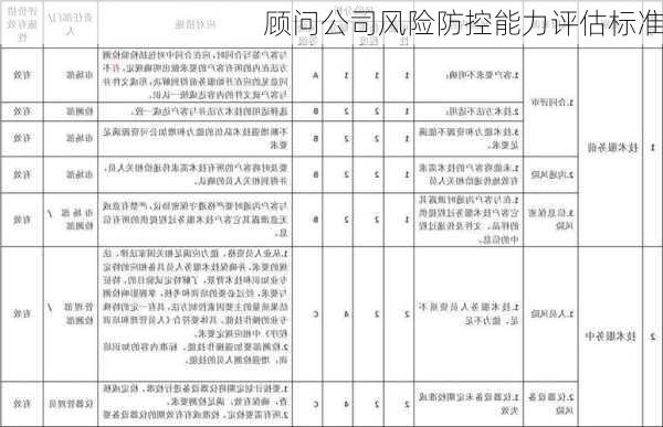 顾问公司风险防控能力评估标准