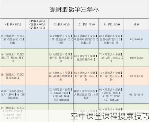 空中课堂课程搜索技巧