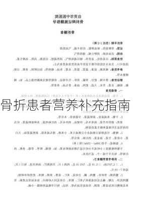 骨折患者营养补充指南