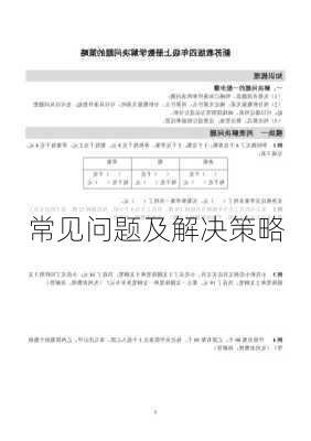 常见问题及解决策略