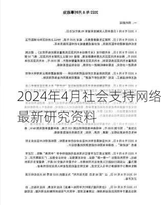 2024年4月社会支持网络最新研究资料