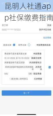 昆明人社通app社保缴费指南