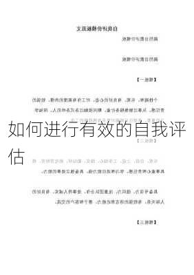 如何进行有效的自我评估