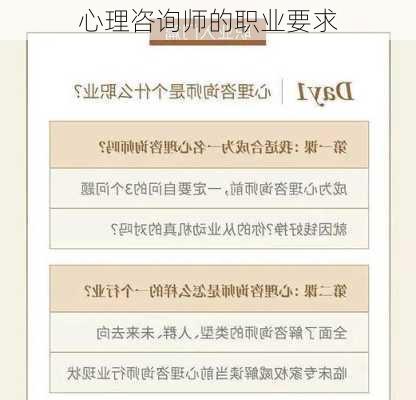 心理咨询师的职业要求