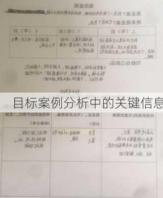 目标案例分析中的关键信息