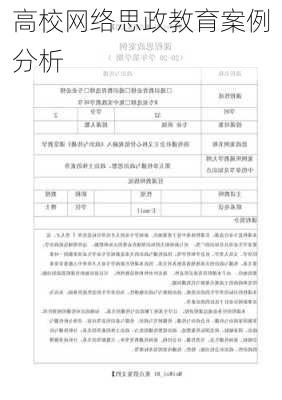 高校网络思政教育案例分析