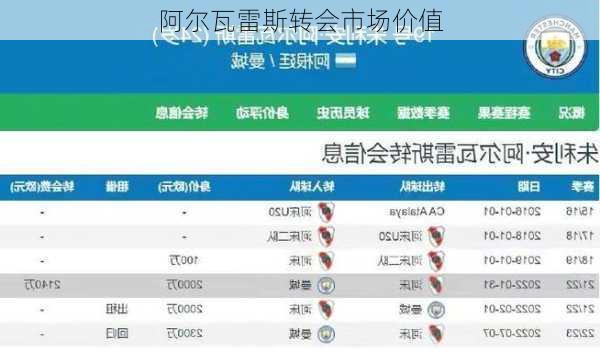 阿尔瓦雷斯转会市场价值