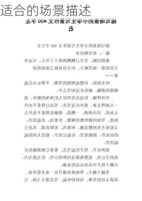 适合的场景描述