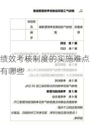 绩效考核制度的实施难点有哪些