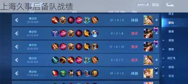 上海久事后备队战绩