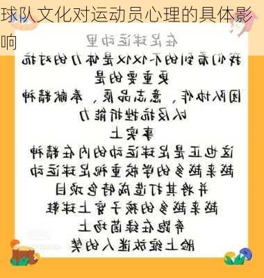 球队文化对运动员心理的具体影响