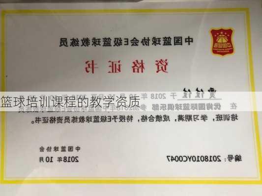 篮球培训课程的教学资质