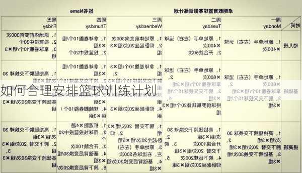 如何合理安排篮球训练计划
