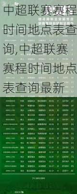 中超联赛赛程时间地点表查询,中超联赛赛程时间地点表查询最新