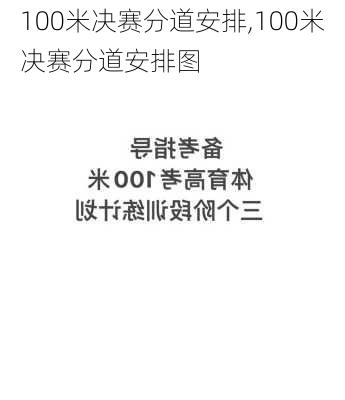 100米决赛分道安排,100米决赛分道安排图