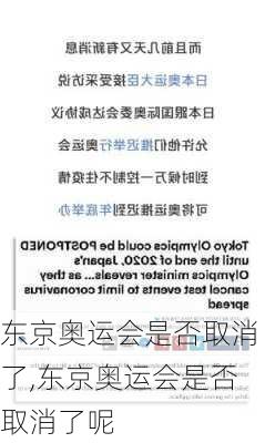 东京奥运会是否取消了,东京奥运会是否取消了呢