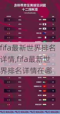 fifa最新世界排名详情,fifa最新世界排名详情在哪