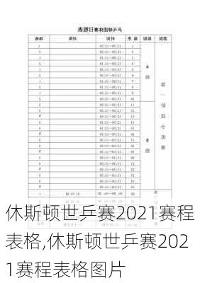 休斯顿世乒赛2021赛程表格,休斯顿世乒赛2021赛程表格图片