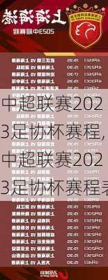 中超联赛2023足协杯赛程,中超联赛2023足协杯赛程表