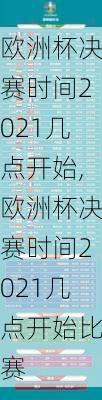 欧洲杯决赛时间2021几点开始,欧洲杯决赛时间2021几点开始比赛
