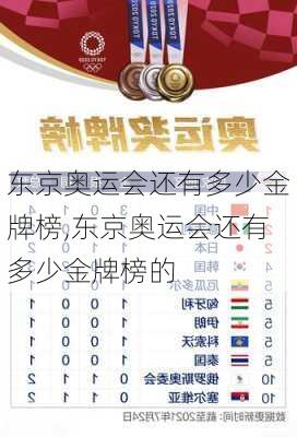 东京奥运会还有多少金牌榜,东京奥运会还有多少金牌榜的