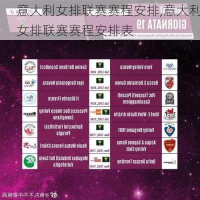 意大利女排联赛赛程安排,意大利女排联赛赛程安排表