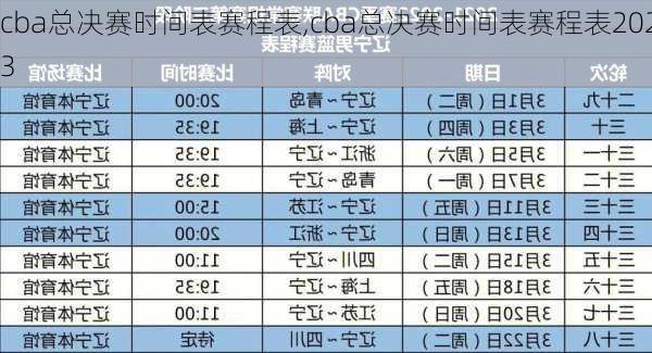cba总决赛时间表赛程表,cba总决赛时间表赛程表2023