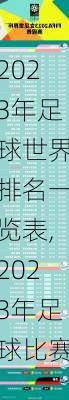 2023年足球世界排名一览表,2023年足球比赛