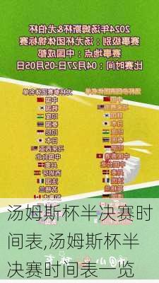 汤姆斯杯半决赛时间表,汤姆斯杯半决赛时间表一览