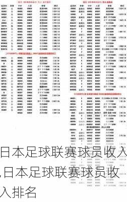 日本足球联赛球员收入,日本足球联赛球员收入排名