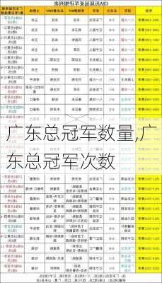 广东总冠军数量,广东总冠军次数