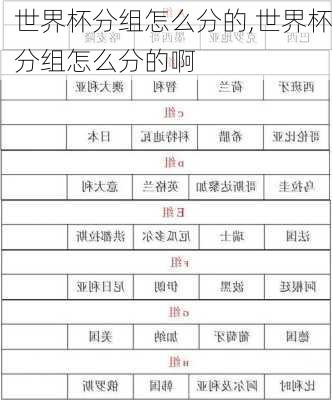 世界杯分组怎么分的,世界杯分组怎么分的啊