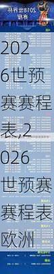 2026世预赛赛程表,2026世预赛赛程表欧洲
